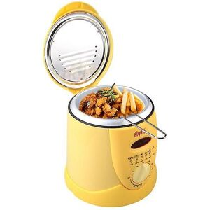 WOOSIEN Constant temperature fryer household small frying smart small electric fryer mini single cylinder province frying pan you tiao Yellow