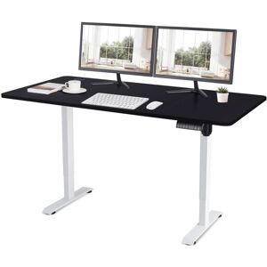 Devoko - 160CM Height Adjustable Standing Desk with Electric Motor, Computer desk, Intelligent Memory Height, Collision Protection,White/Black