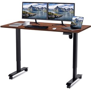 Devoko - 160CM Height Adjustable Standing Desk with Electric Motor, Computer desk, Intelligent Memory Height, Collision Protection,Black/Brown with