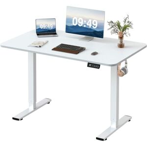 Devoko - Height-adjustable Standing Desk with Electric Motor, Computer Desk, Intelligent Memory Height,Collision Protection,120 cm,White - white