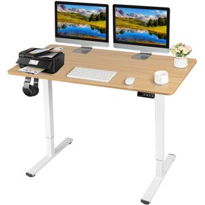 Devoko - Height-adjustable Standing Desk with Electric Motor, Computer Desk, Intelligent Memory Height,Collision Protection,120 cm,Beige - Beige