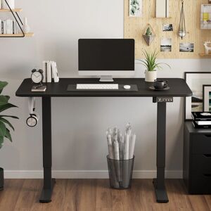 Devoko - Height-adjustable Standing Desk with Electric Motor, Computer Desk, Intelligent Memory Height,Collision Protection,120 cm,Black - Black