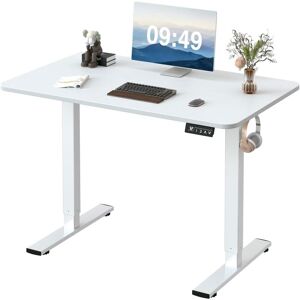 Devoko - Height-adjustable Standing Desk with Electric Motor, Computer Desk, Intelligent Memory Height,Collision Protection,100 cm,White - white