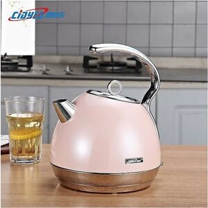 WOOSIEN Electric kettle 304 stainless steel quick-burning water boiler hot water pot household kitchen appliances Pink