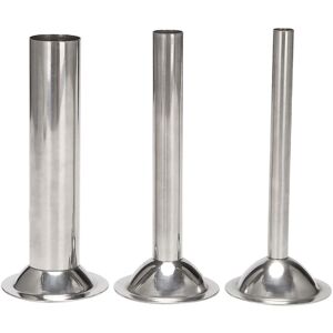 WOOSIEN Filling tubes, stainless steel funnel attachment for manual sausage filler, for food mills (3