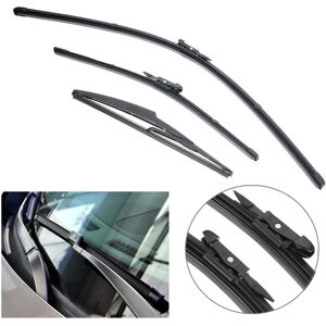 Drillpro - Front & Rear Wiper Blades Set for Vauxhall Corsa 'd' September 2006 onwards models lbtn