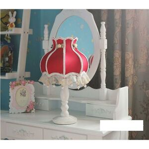 WOOSIEN Girls bedroom table lamp white pink blue princess lace lampshade wood desk lighting bedside lamp book reading table lamp d94 b