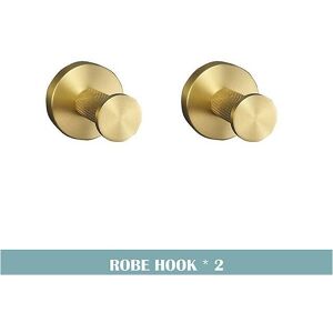 Woosien - Golden towel rack towel bar ring brushed gold hardware set robe coat hook toilet tissue paper holder bathroom accessories kit 2 pcs robe