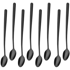 WOOSIEN Ice cream spoons long drink spoon stainless steel black 304 stainless steel ice balls (22)