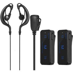 Woosien - Kit 2x mini walkie talkie 2-way fm radio transceiver + 2 headphones usb charge