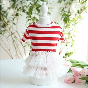 Woosien - cat dog dress puppy skirt tutu dogie small dog clothes summer yorkshire chihuahua maltese pomeranian clothing pet dresses xs LRed