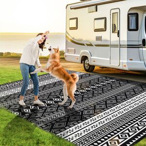 Kingso - Outdoor Rugs for Patio 6'x9' Reversible Mat Waterproof Plastic Straw Camping Rug