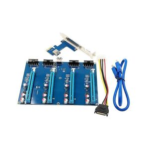 Woosien - Pci-e expansion board kit pci-e x1 to 4 pci-e x16 slot graphics adapter card for btc miner