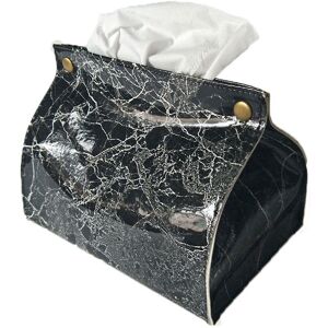 Woosien - Marble Pattern Tissue Box Pu Leather Home Car Napkin Paper Container Paper Towel Napkin Case Pouch