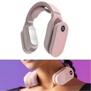 Woosien - Portable air conditioner hanging neck cooler electric bladeless fan cooling heater heating wearable neck massager personal neck Pink