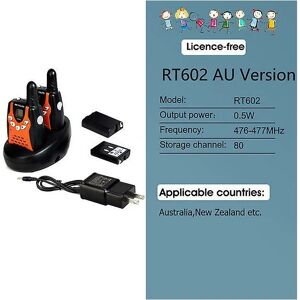 WOOSIEN Retevis rt602 rechargeable walkie talkie children 2pcs 0.5w children&39s radio with battery christmas gift boy girl kids toy radio Au frequency 80ch