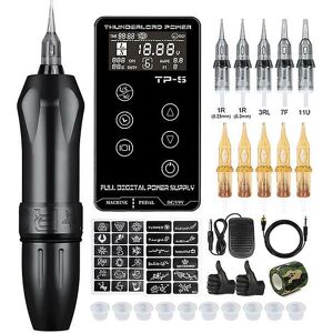 WOOSIEN Rocket tattoo pen machine set tattoo kit tattoo power supply touch screen tp-5 rocket tattoo machine pen tattoo power supply Black kit