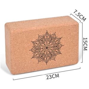 Woosien - Soft nature wood yoga brick cork yoga block body shaping gym and home work out eco friendly Beige