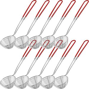 WOOSIEN Stainless steel colander, wire skimmer spoon with handle for draining and draining hot soups