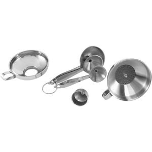 WOOSIEN Stainless steel funnel set, kitchen funnel with strainer for transferring liquid spices and oils