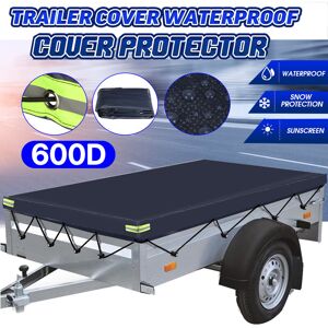 DRILLPRO Trailer Cover Waterproof Windproof Dust Protector With Rubber Belt 125x95x13cm lbtn