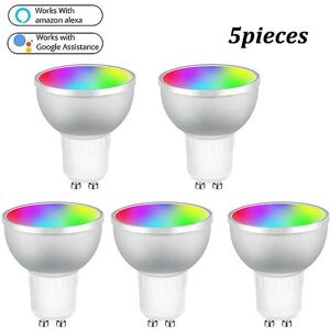 Woosien - Tuya gu10 smart led light bulb 5w rgbcw voice control work with alexa google home smart home automation light 5 pieces