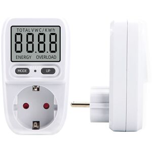 Tinor - Wattmeter 230 V/16 A,Wattmeter socket energy meter, energy consumption meter Power Consumption Controller with lcd display screen, maximum