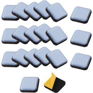 Linghhang - 20PCS Self-Adhesive Furniture Glides Teflon Furniture Glides Square Teflon Chair Pad 25mm Furniture Glides for Chair, Sofa, Desk, Table,