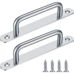 LINGHHANG 2pcs Sliding Door Handles, Barn Door Handles, Stainless Steel Door Handles with Plate, Sliding Door Handles, Sliding Doors