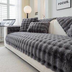 Linghhang - Dark Grey, 70x70cm)Plush Sofa Cover - Non-Slip Sofa Slipcover, Faux Rabbit Fur Sofa, l Shape Sofa