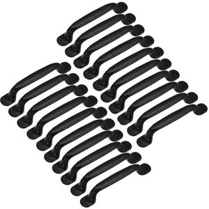 Linghhang - 20pcs Door Handle Kitchen Cabinet Cupboard Drawer Bedroom Furniture Pull Center Distance 128mm, Black Aluminum