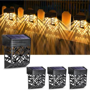 TINOR 4Pcs Solar Lights Outdoor Garden IP54 Waterproof Warm White led Pattern Outdoor For Garden Patio Yard Lawn Driveway