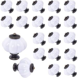 LINGHHANG 20Pcs Vintage Pumpkin Shape Acrylic Decorative Handles Pulls Knobs for Doors, Cupboards, Drawers, Dressers, Wardrobes, Kitchen Furniture or Kids Room
