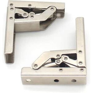 Linghhang - 2 Pieces Cabinet Hinges, 90/180 Degree Folding Hinges Overlay Stainless Steel Door Hinge Invisible Kitchen Furniture Hinge