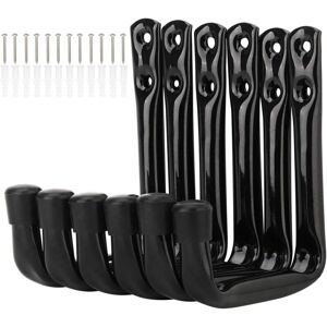 Tinor - 6 Pack Heavy Duty j Hooks for Garage Storage, Steel Wall Mounted Brackets (11.5cm x 10cm)
