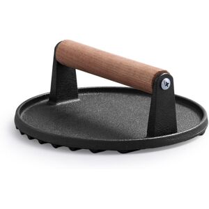 TINOR 7.08' Round Hamburger Press, Heavy Duty Cast Iron Burger Press Meat Steak with Wooden Handle for Blackstone Camp Chef Pitboss Weber Cooking Grills