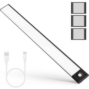 TINOR 72 LED Closet Light, Wireless LED Strip Light, USB Rechargeable Induction Night Light, Cabinet Light Motion Sensor Closet Lighting for Bedside