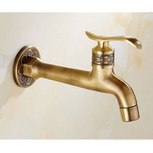 Linghhang - Antique Brass Faucet Handle Laundry Bathroom Wall Mount Washing Machine Faucet Outdoor Garden Hose Single Cold Tap