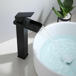 Tinor - Bathroom Faucet Matte Black Sink Faucet Countertop Basin Mixer Tap Hand Wash Mixer Stainless Steel Anti-oxidation Lead-free