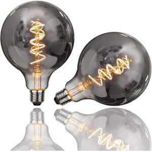 Tinor - Edison Bulb,2 Pieces E27 G125 4W Vintage led Bulb Decorative Lamp Retro Filament Bulbs Antique Bulb Warm White for Restaurant, Cafe, Windows,