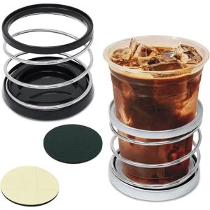 Linghhang - 2 Pack Universal Stainless Steel Cup Holder for Cars, Trucks, Boats, Vans, Heavy Duty and Durable, Perfect for Storing Cups (Black,