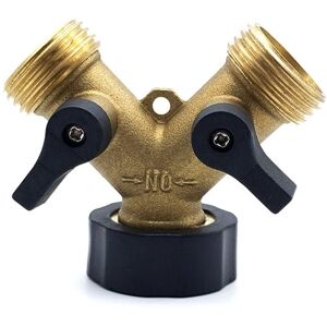 Tinor - Faucet Hose Splitter, Three-way Connector, Multifunctional, High Quality and Durable, Brass/Rubber/ABS Material, Black/Gold