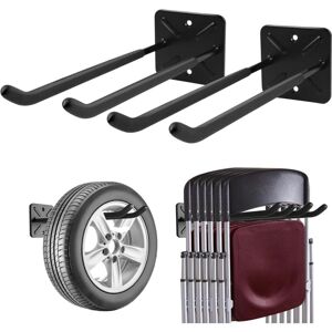 Tinor - Garage Hooks, Wall Mounted Coat Rack, Shed Organizer, Heavy Duty Tool Organizer, Garage Storage Utility Hooks for (2 Pack)
