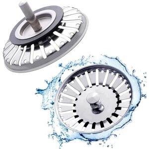 Linghhang - 2 Pack Stainless Steel Kitchen Sink Stopper Universal Kitchen Sink Strainer 84mm Kitchen Strainer Stainless Steel Sink Grid for Kitchen