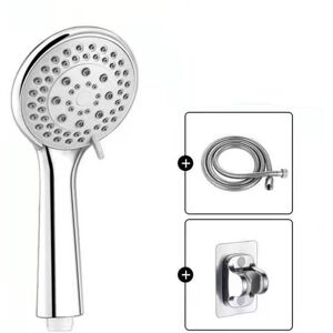 Linghhang - Five Modes Pressurized Handheld Shower Head with 1.5m Stainless Steel Hose and Punch-Free Base
