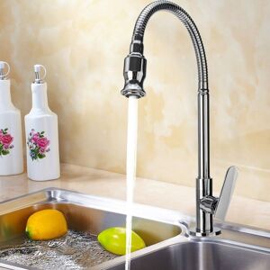 Linghhang - 360 Rotatable Kitchen Bar Bathroom Sink Faucet Single Cold Water Flexible Neck Laundry Room Outdoor Garden Application Faucet Taps