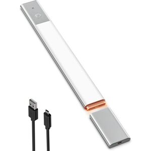 TINOR Led Closet Light 40cm with Motion Sensor, led Kitchen Under Cabinet Lighting White Light 5000K with 3 Lighting Modes, usb Rechargeable led Strip