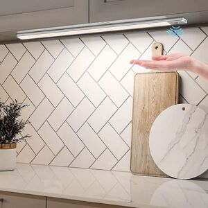 TINOR Led Kitchen Under Cabinet Light with Sensor, 60cm 2 in 1 usb Rechargeable and 5V dc Powered Closet Light Wireless led Cabinet Light Bar Battery