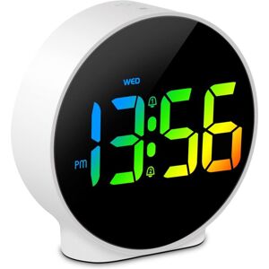 Tinor - led Small Digital Alarm Clock with Week Display, 2 Alarms with Snooze, Adjustable Brightness Modern Small Digital Clock