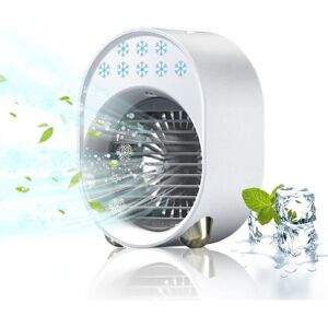 Tinor - Mini Portable Air Conditioner Without Exhaust, Quiet Bedroom Fan, usb Rechargeable Mobile Air Conditioner Small Humidifier (White)